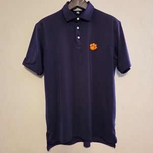 Peter Millar Polo Medium Clemson Tigers Blue Stripe Vintage